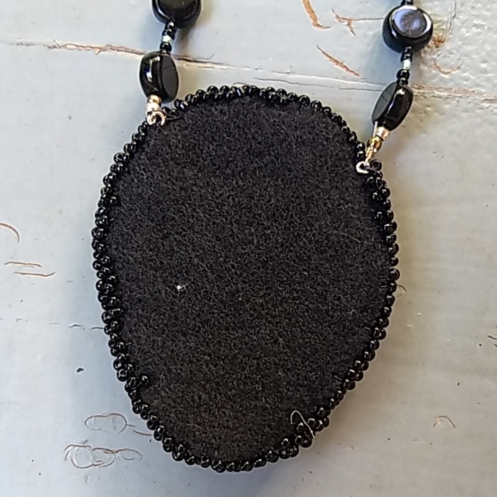 Hand Beaded Larimar Statement Necklace - image 5